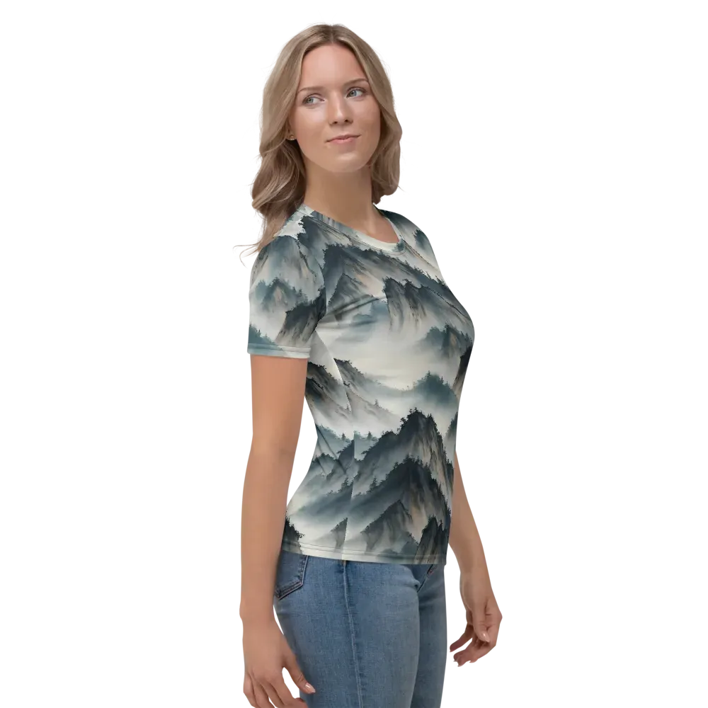Mistbound Mountains on Women's Crew Neck T-Shirt — Right
