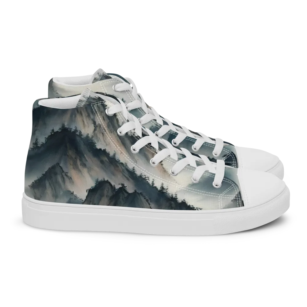 Mistbound Mountains on Women's High Top Canvas Shoes — Right