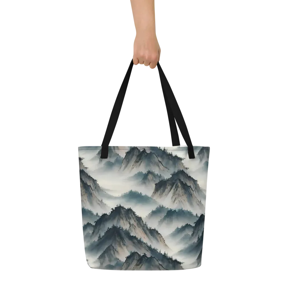 Mistbound Mountains on Large Tote Bag W/ Pocket — Front