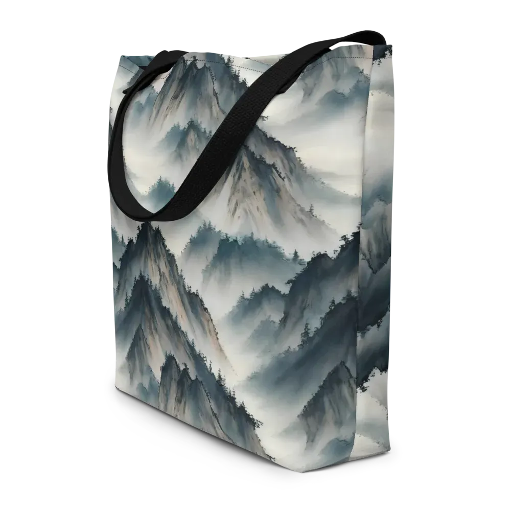 Mistbound Mountains on Large Tote Bag W/ Pocket — Front
