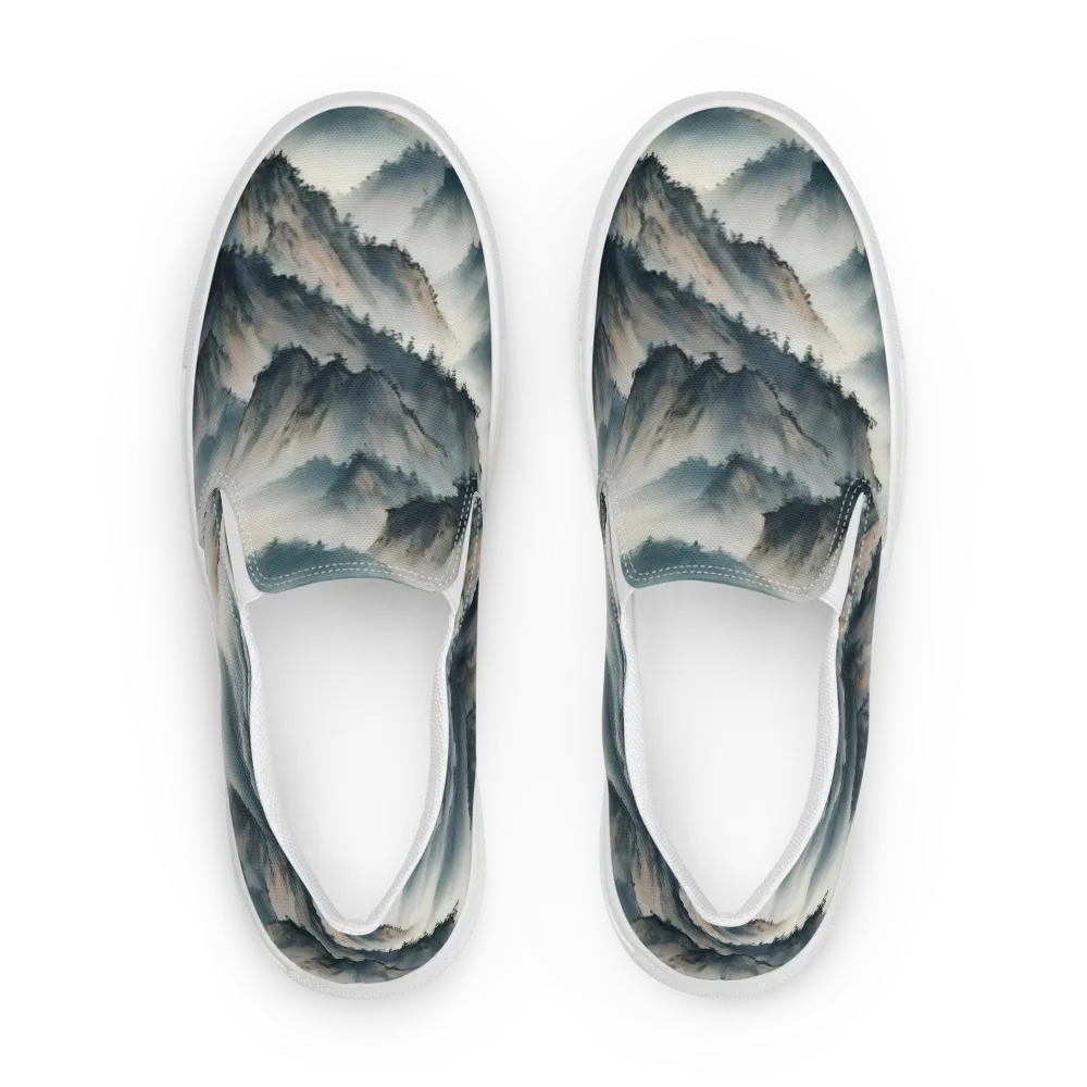 Mistbound Mountains on Women's Slip-On Canvas Shoes — Front