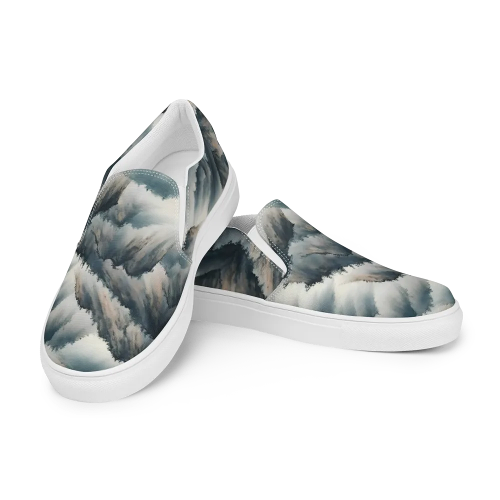 Mistbound Mountains on Women's Slip-On Canvas Shoes — Left Front