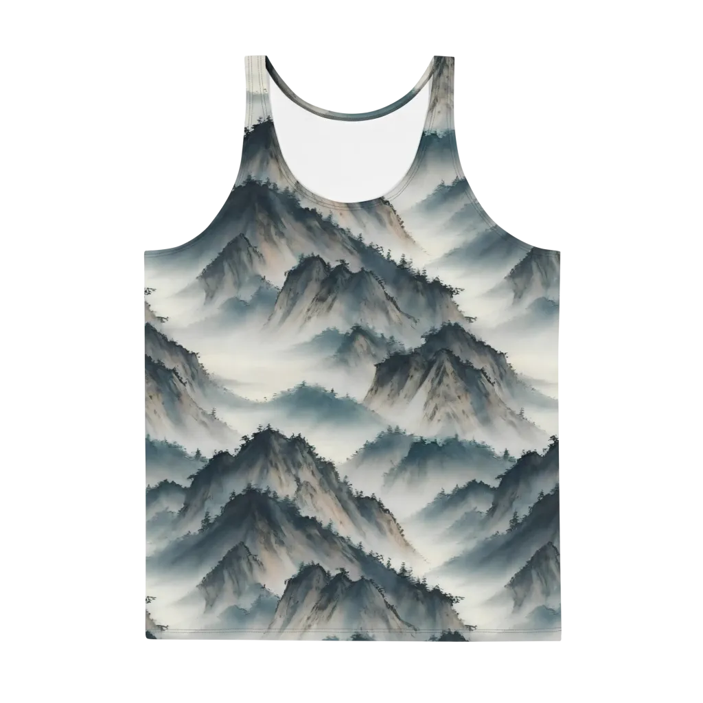 Mistbound Mountains on Men's Tank Top — Front