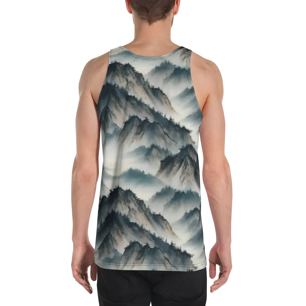 Mistbound Mountains on Men's Tank Top — Back