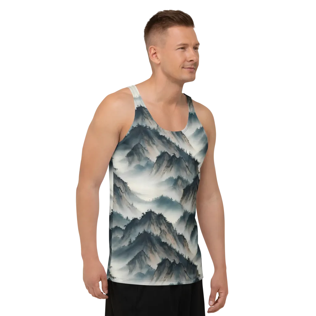 Mistbound Mountains on Men's Tank Top — Right Front