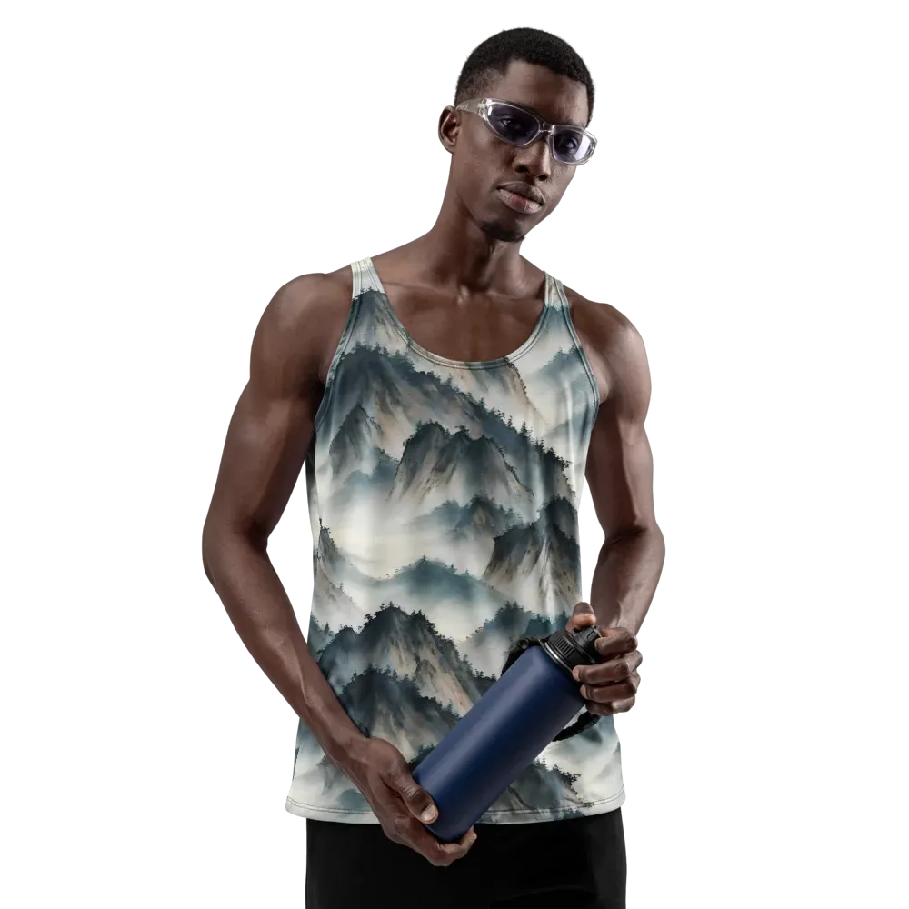 Mistbound Mountains on Men's Tank Top — Front