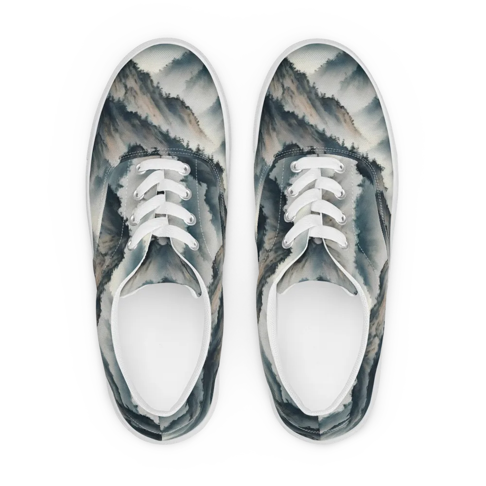 Mistbound Mountains on Men's Lace-Up Canvas Shoes — Front