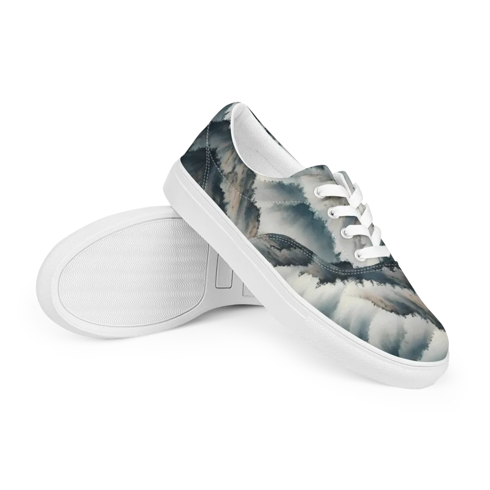 Mistbound Mountains on Men's Lace-Up Canvas Shoes — Right Front