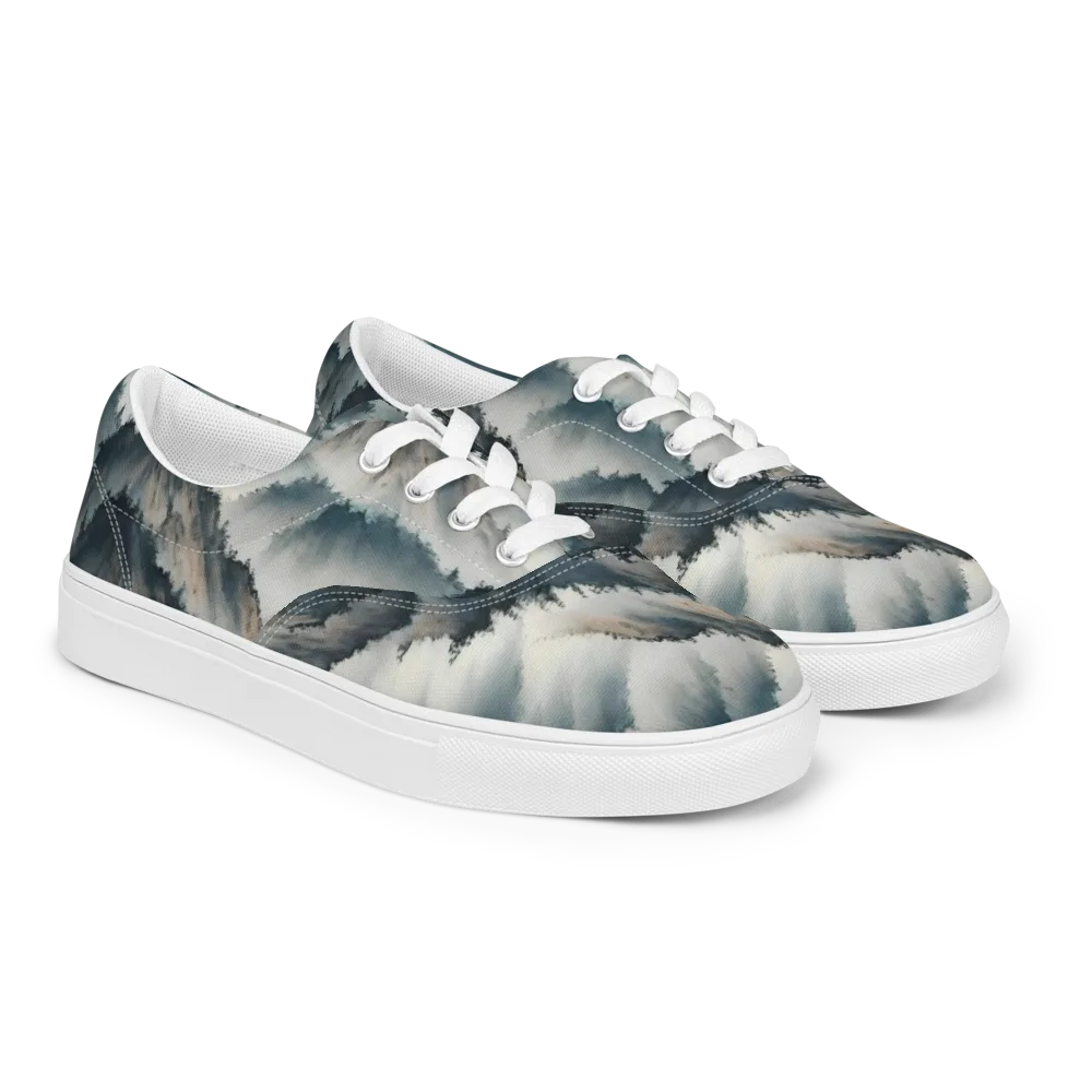 Mistbound Mountains on Men's Lace-Up Canvas Shoes — Right Front