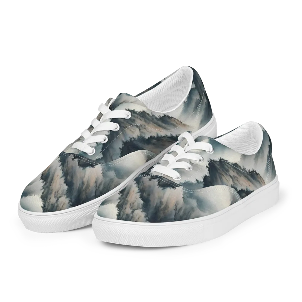 Mistbound Mountains on Men's Lace-Up Canvas Shoes — Left Front