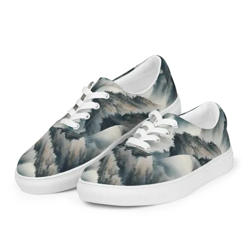 Mistbound Mountains on a Men's Lace-Up Canvas Shoes