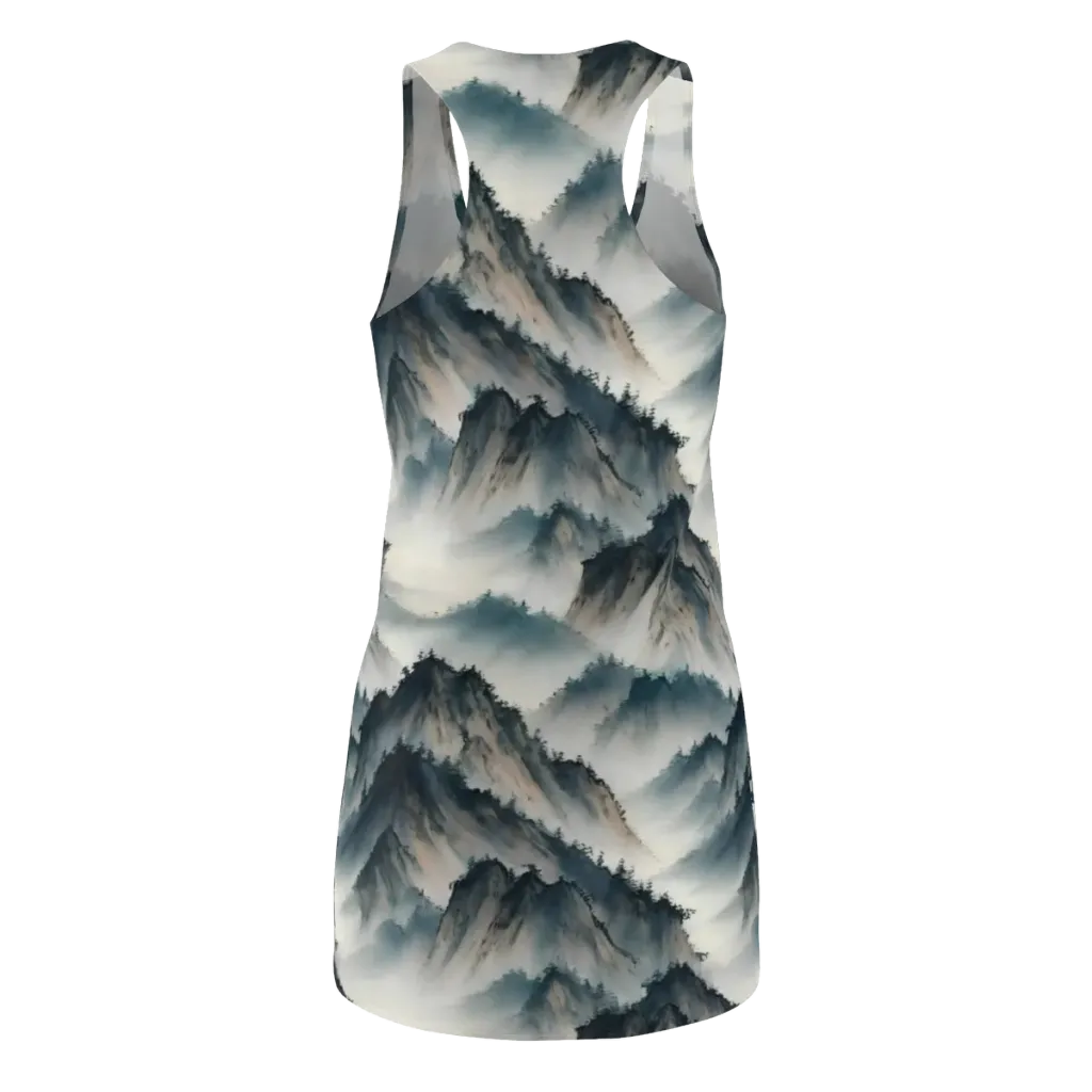 Mistbound Mountains on Racerback Dress — Back