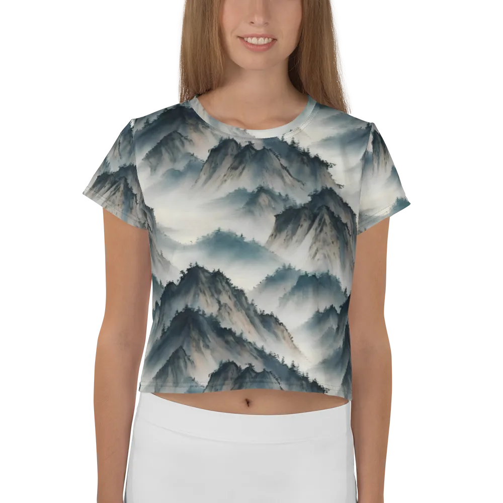 Mistbound Mountains on Crop Tee — Front