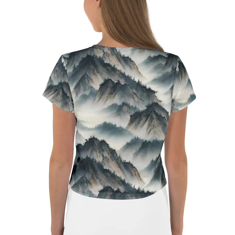 Mistbound Mountains on Crop Tee — Back