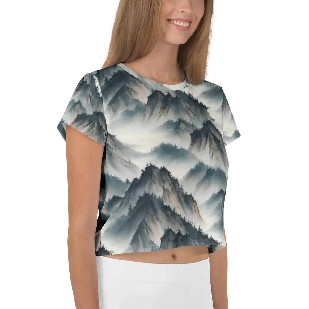 Mistbound Mountains on Crop Tee — Right