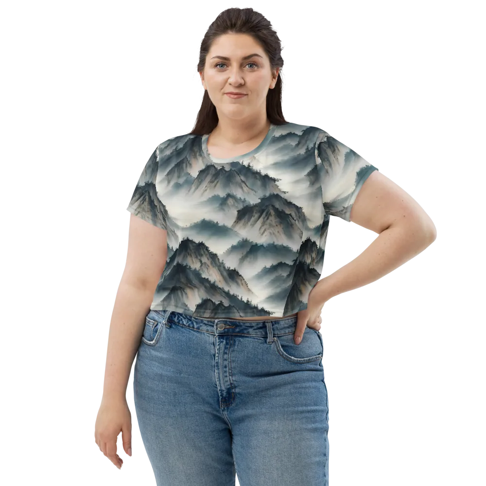 Mistbound Mountains on Crop Tee — Front
