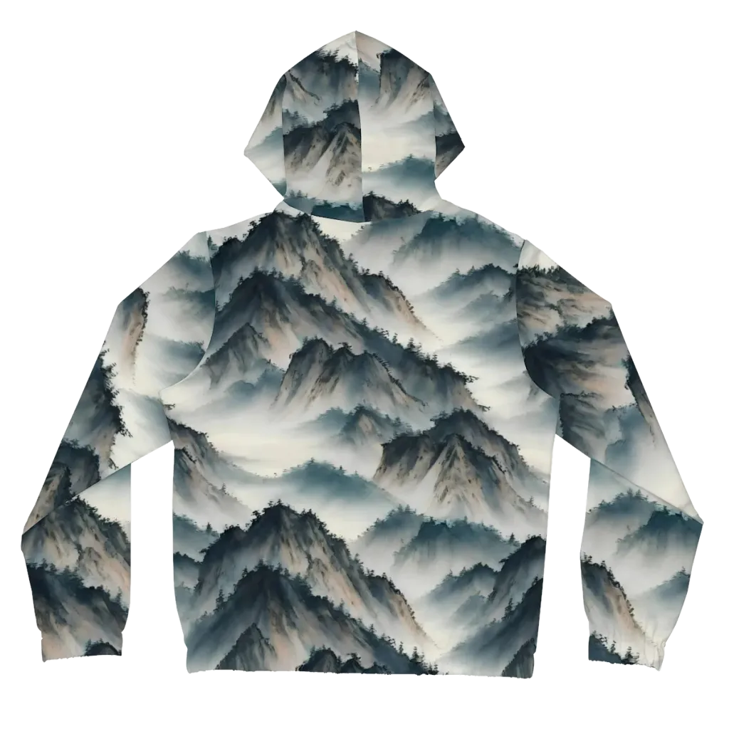 Mistbound Mountains on Women's Full-Zip Hoodie — Back