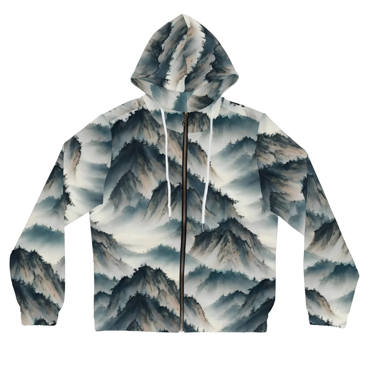 Mistbound Mountains on Women's Full-Zip Hoodie — Front