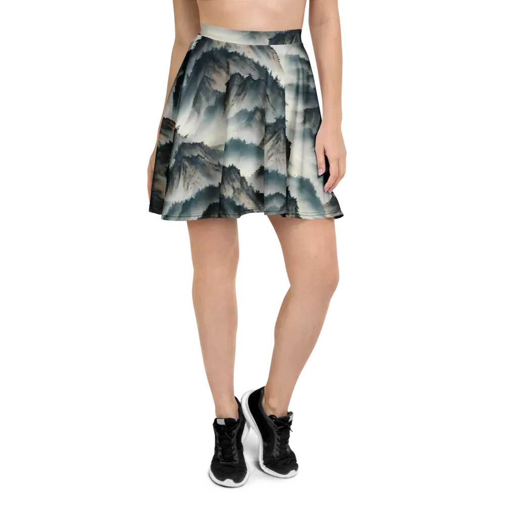 Mistbound Mountains on Skater Skirt — Front