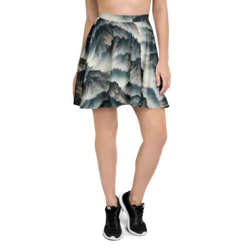 Mistbound Mountains on a Skater Skirt