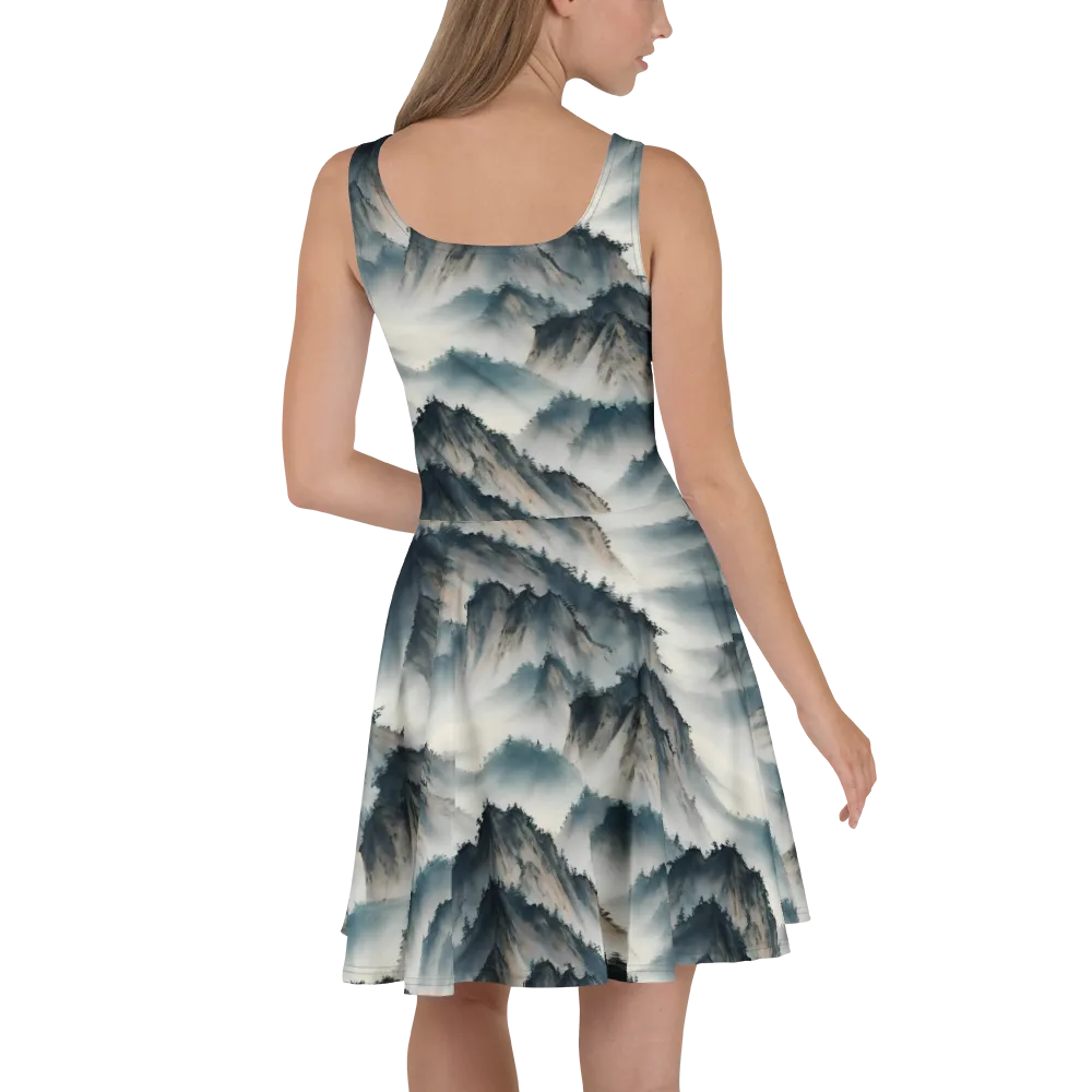 Mistbound Mountains on Skater Dress — Back