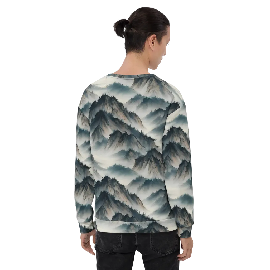 Mistbound Mountains on Sweatshirt — Back