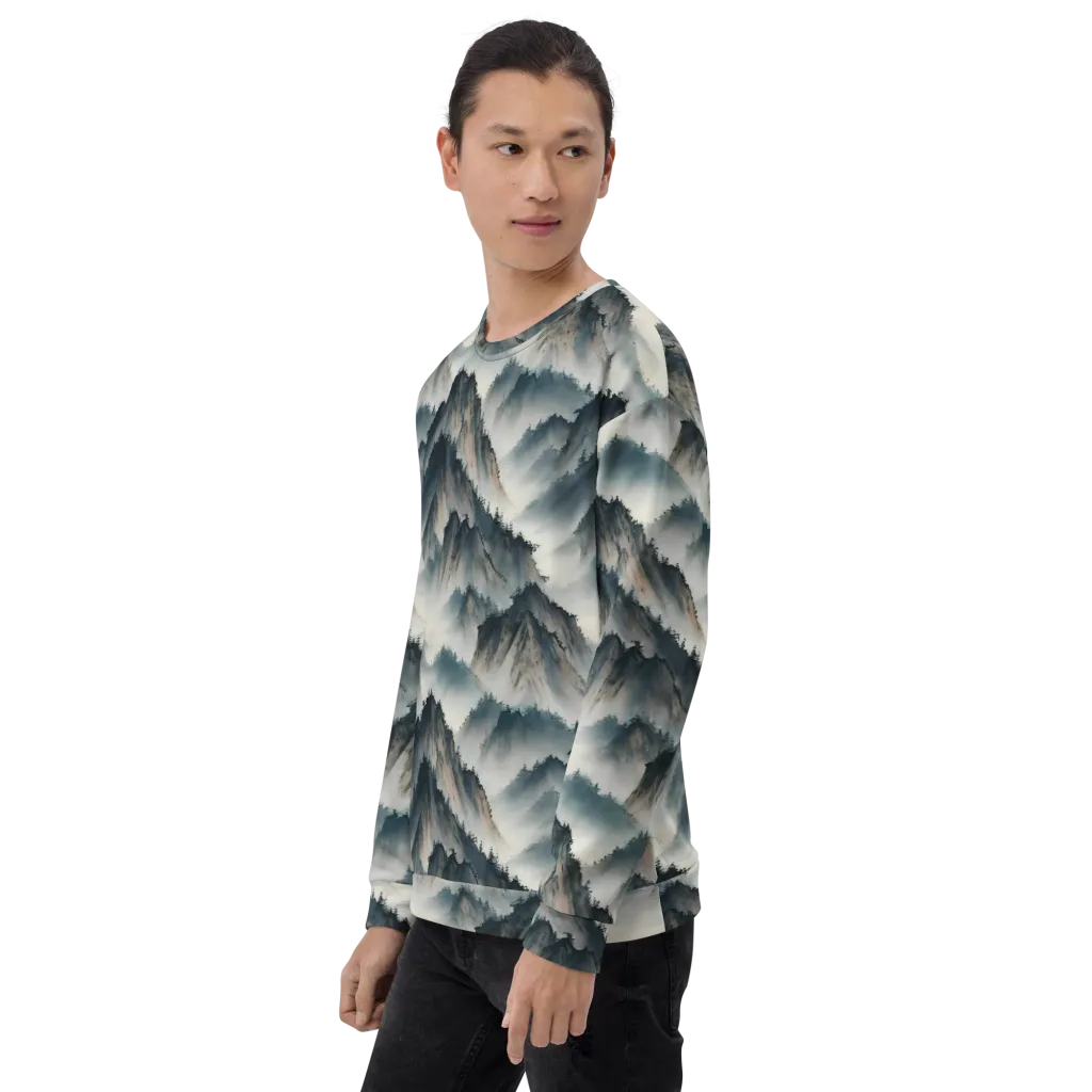 Mistbound Mountains on Sweatshirt — Left Front