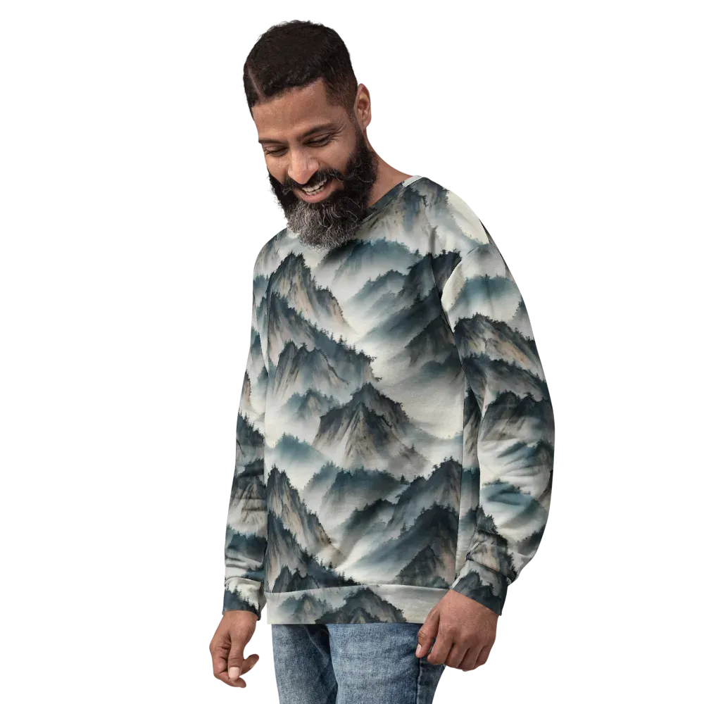 Mistbound Mountains on Sweatshirt — Left Front