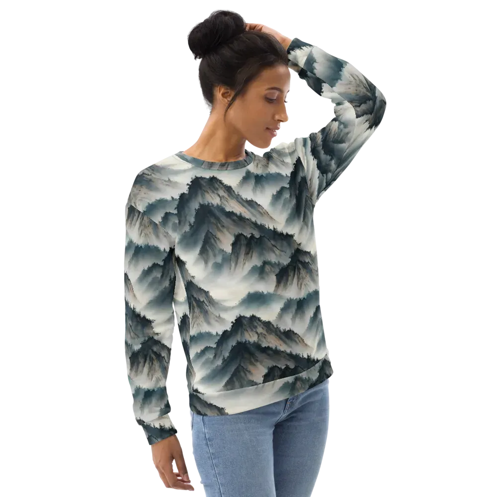 Mistbound Mountains on Sweatshirt — Right Front