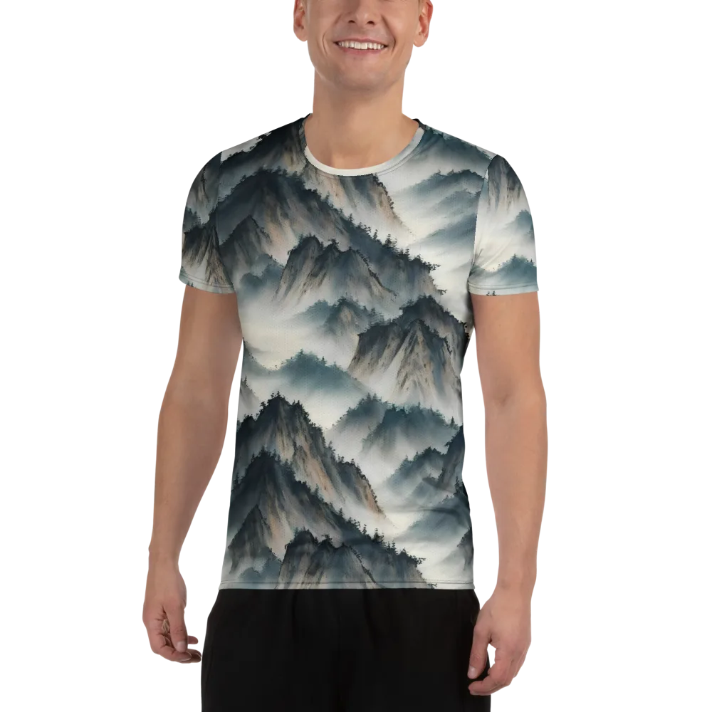 Mistbound Mountains on Men's Athletic T-Shirt — Front