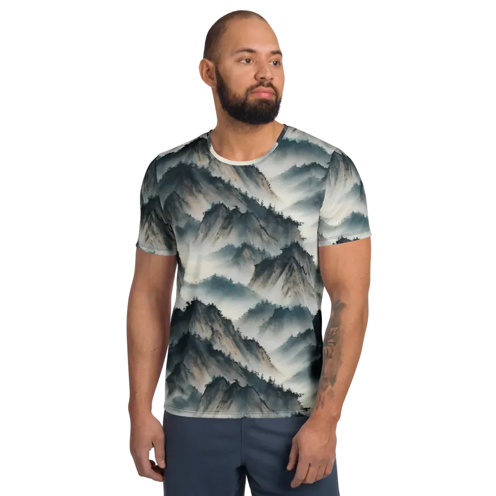 Mistbound Mountains on Men's Athletic T-Shirt — Front