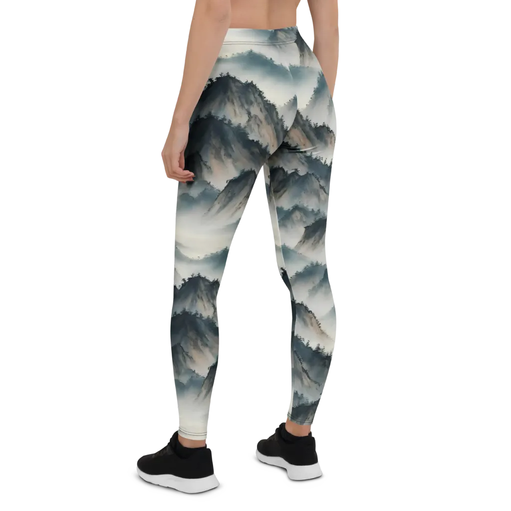 Mistbound Mountains on Leggings — Back
