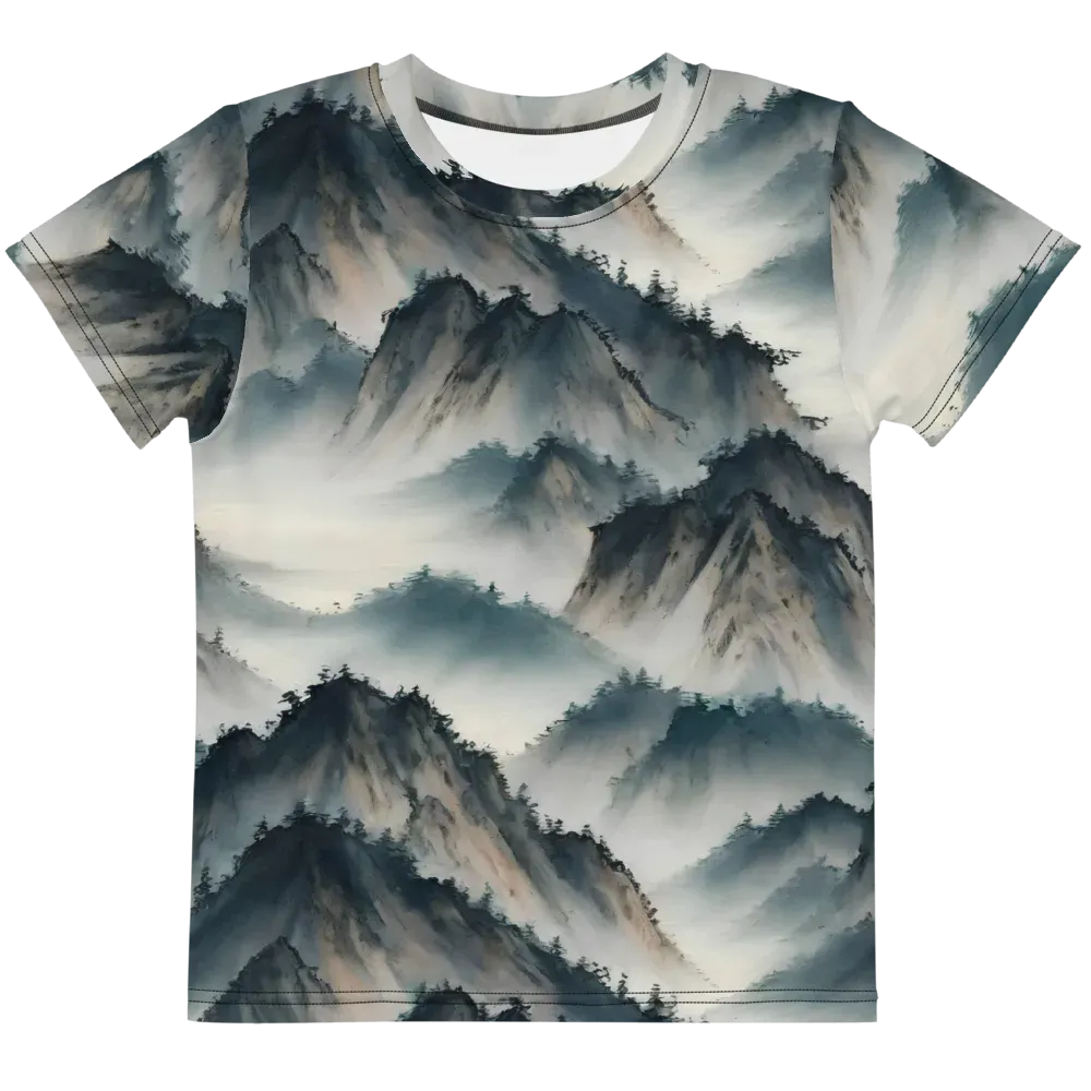 Mistbound Mountains on Kids Crew Neck T-Shirt — Front