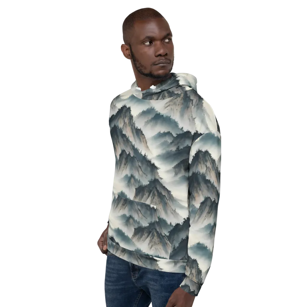 Mistbound Mountains on Hoodie — Left