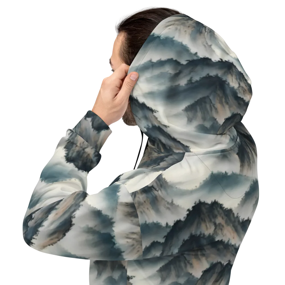 Mistbound Mountains on Hoodie — Back