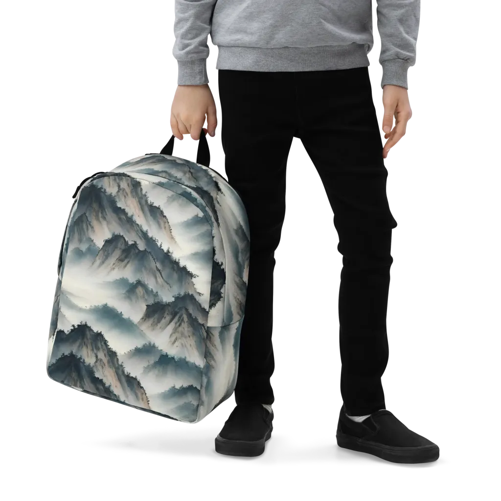 Mistbound Mountains on Minimalist Backpack — Zoomed-in