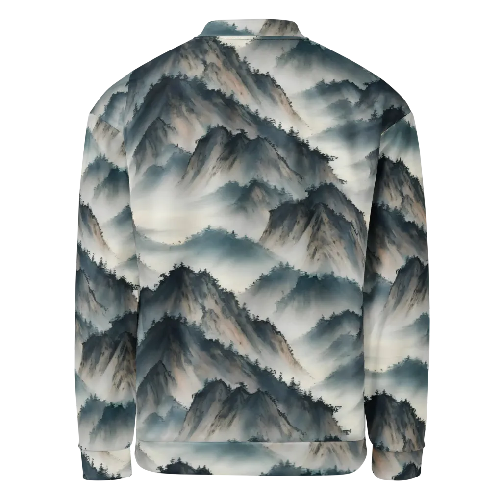 Mistbound Mountains on Bomber Jacket — Back