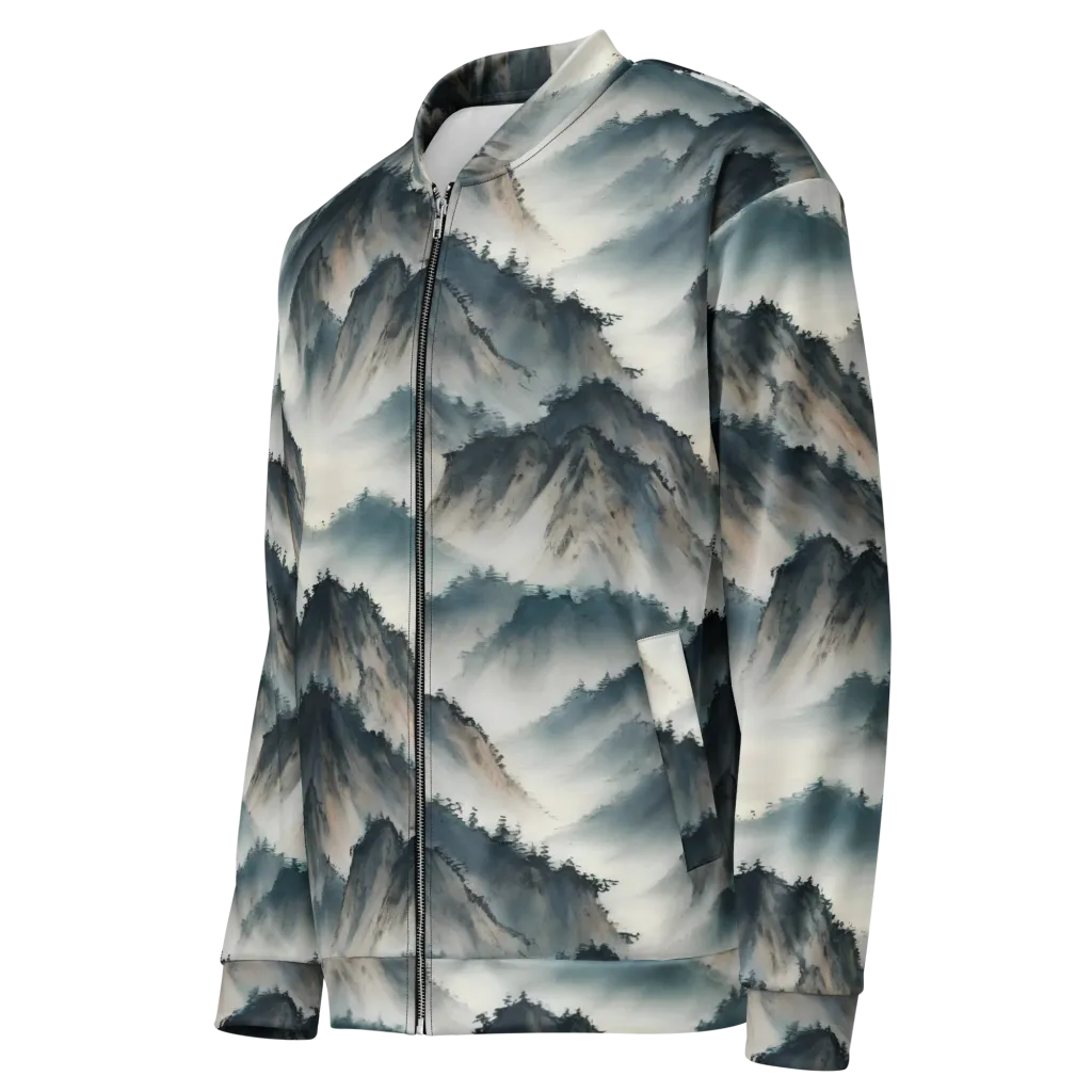 Mistbound Mountains on Bomber Jacket — Left Front