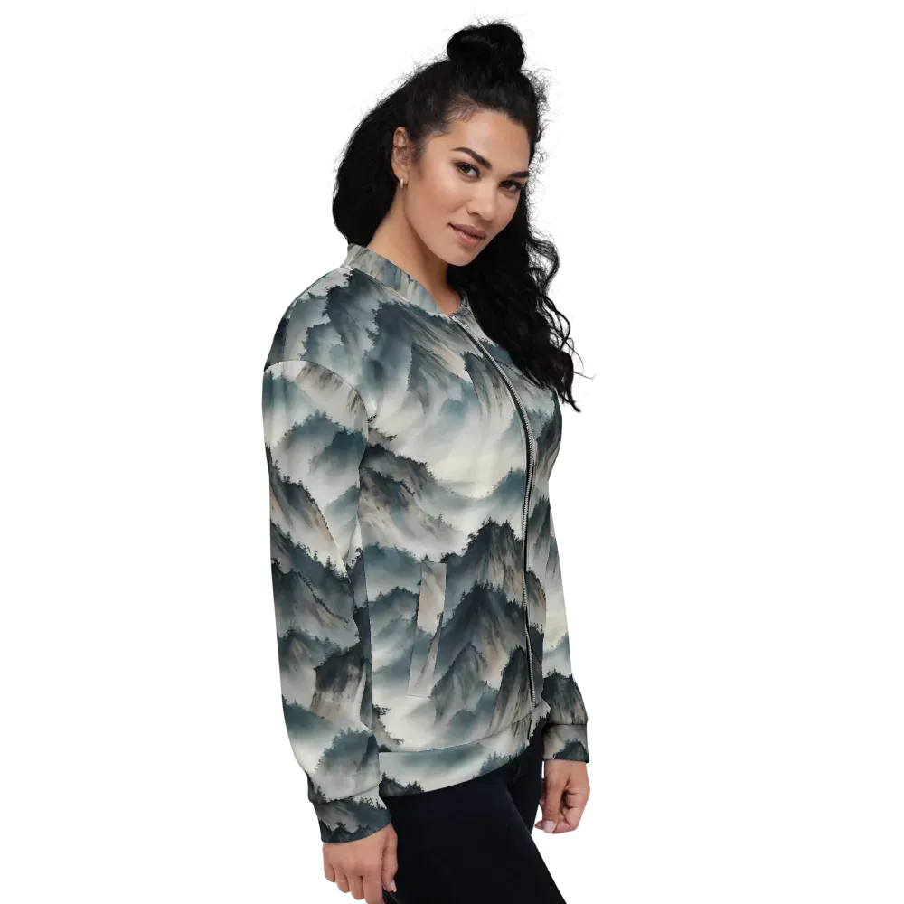 Mistbound Mountains on Bomber Jacket — Right