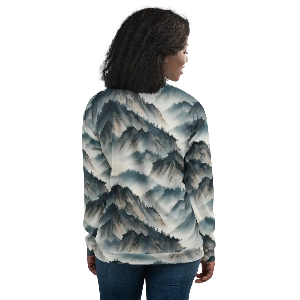 Mistbound Mountains on Bomber Jacket — Back