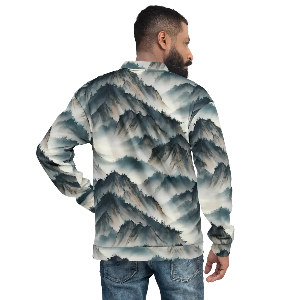 Mistbound Mountains on Bomber Jacket — Back