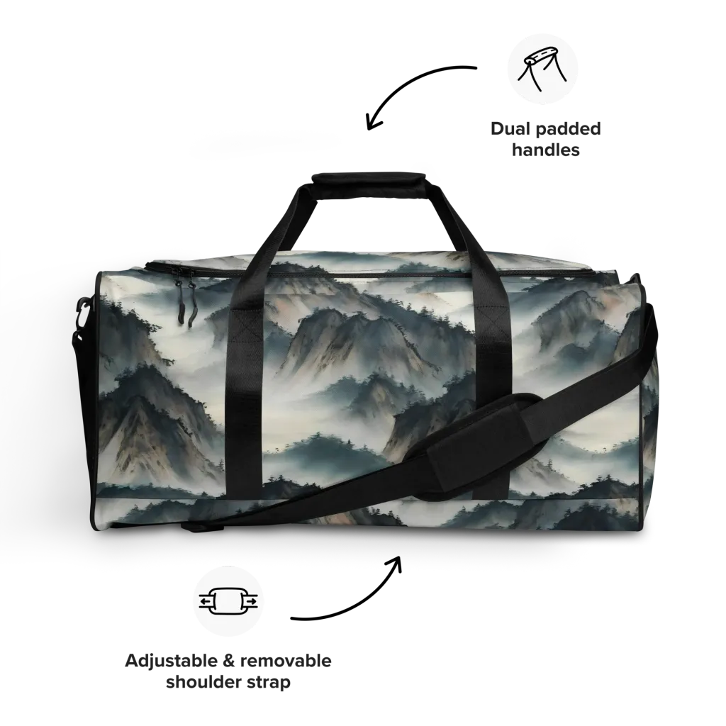 Mistbound Mountains on Duffle Bag — Front
