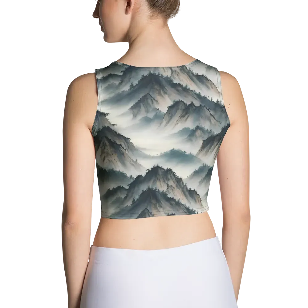 Mistbound Mountains on Crop Top — Back