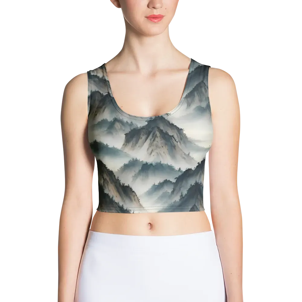 Mistbound Mountains on Crop Top — Front