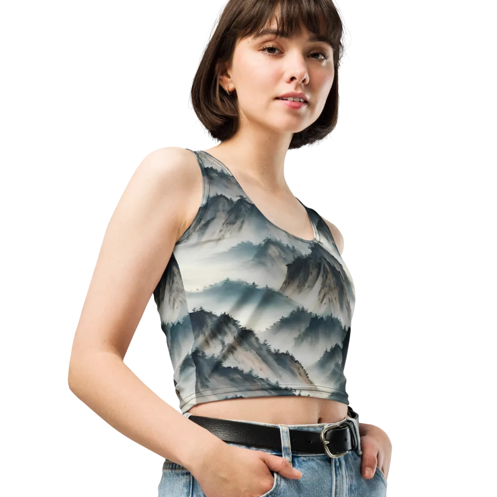Mistbound Mountains on Crop Top — Right Front