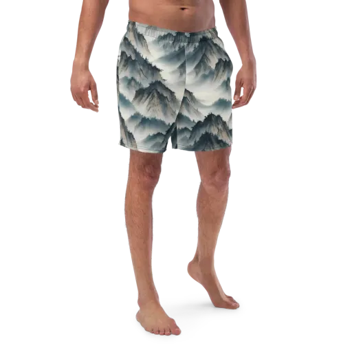 Mistbound Mountains on a Swim Trunks