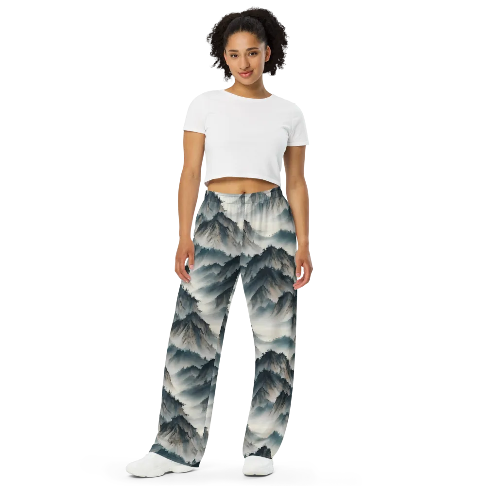 Mistbound Mountains on Wide-Leg Pants — Front