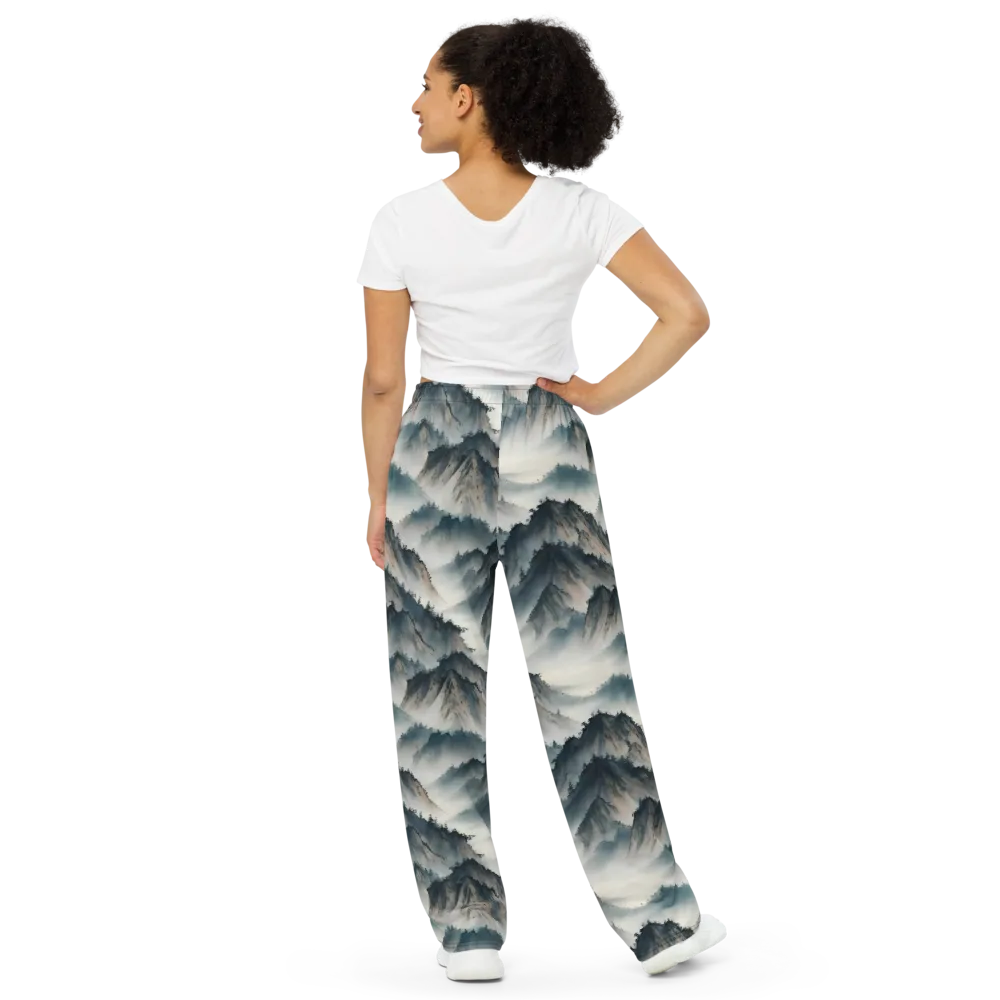 Mistbound Mountains on Wide-Leg Pants — Back