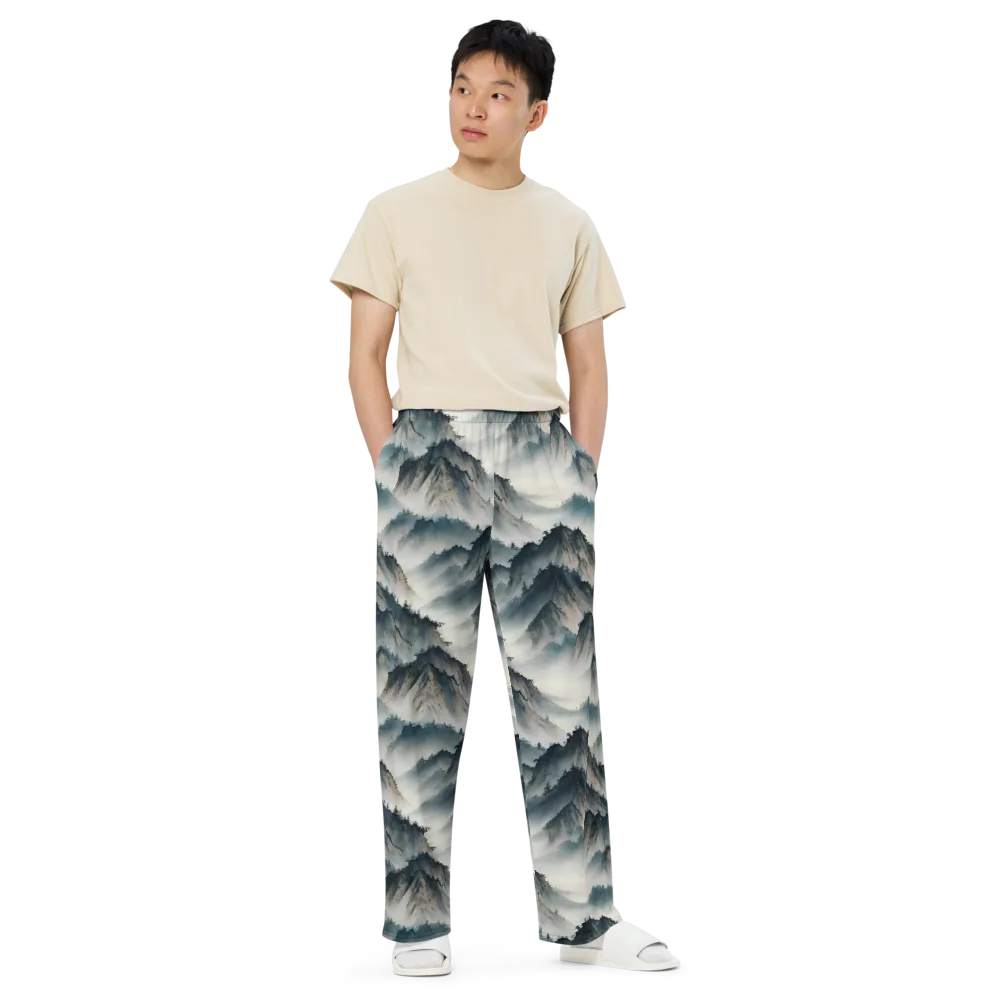 Mistbound Mountains on Wide-Leg Pants — Front
