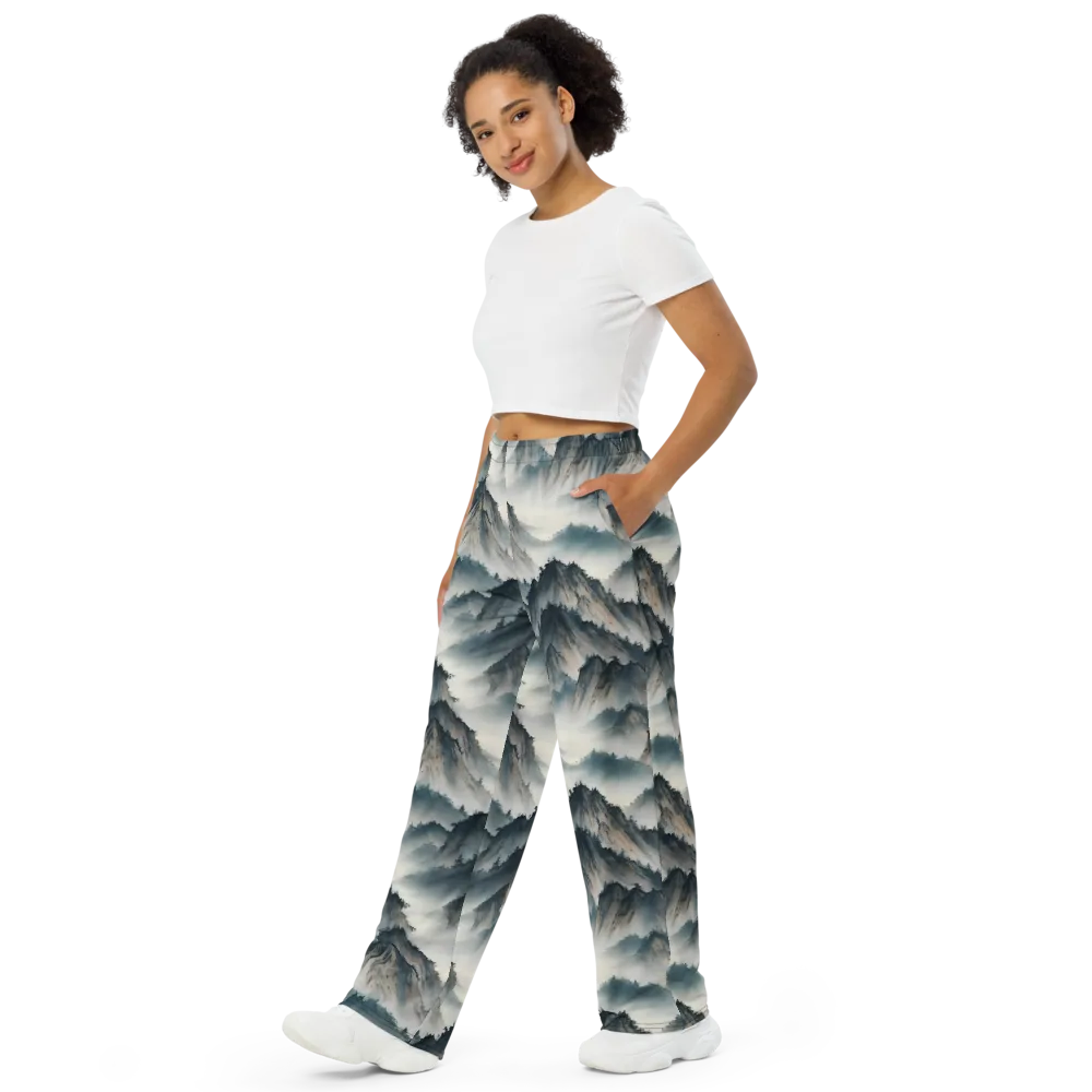 Mistbound Mountains on Wide-Leg Pants — Left Front